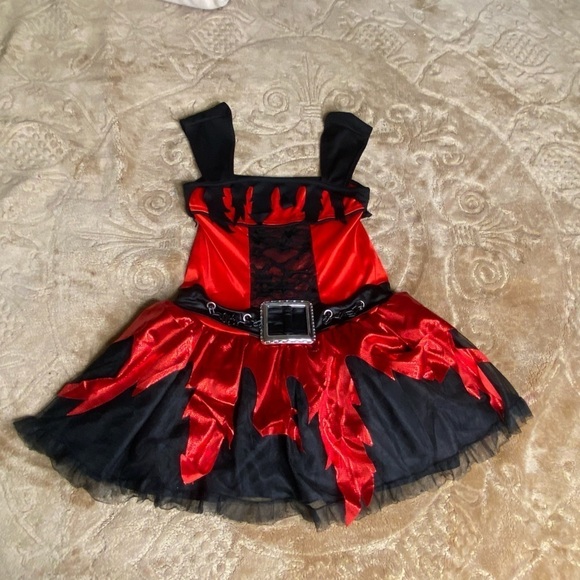 Girl Devil Costume Dress Only Size 7-8 Years - Picture 1 of 16